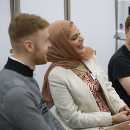 people laughing during a course